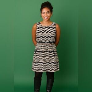 Speed Control Pullover Sleeveless Dress  SIZE: Medium BLACK TAN DESIGN